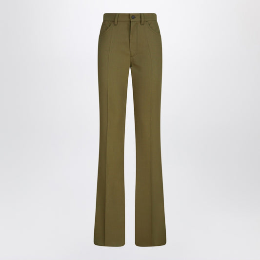 The Attico Military green wool gabardine trousers