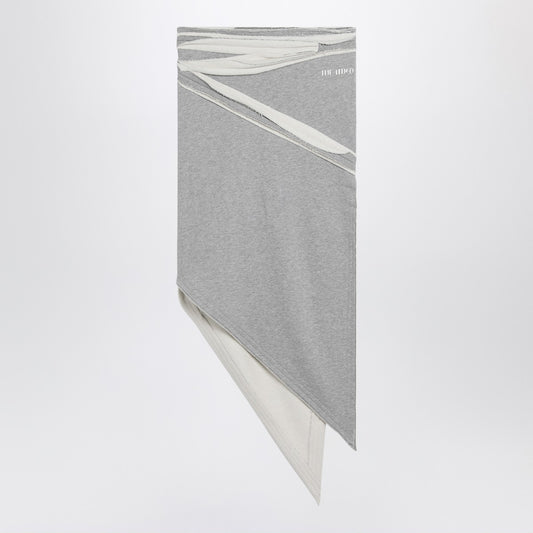 The Attico Asymmetric grey mélange cotton skirt