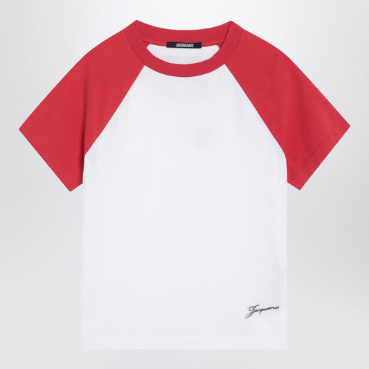 JACQUEMUS Baseball white/red T-shirt