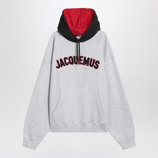 JACQUEMUS Light grey Le Hoodie Baseball sweatshirt