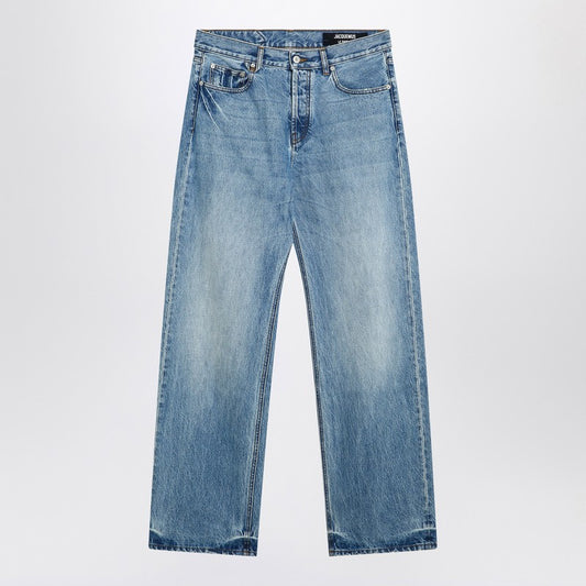 JACQUEMUS Straight leg denim pants in indigo color