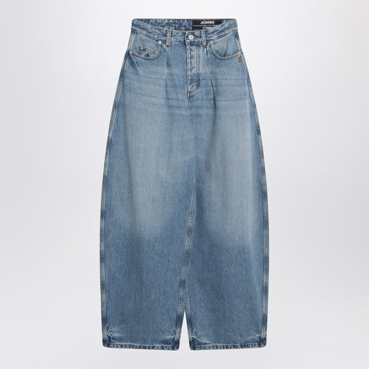 JACQUEMUS Blue Ovalo jeans with curved cut