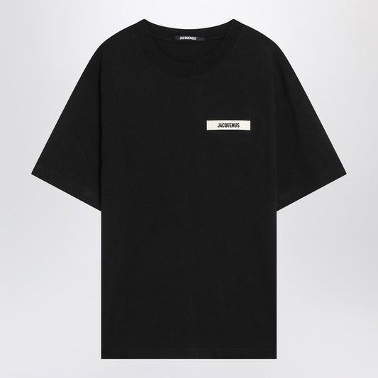 JACQUEMUS Black cotton crew neck T-shirt