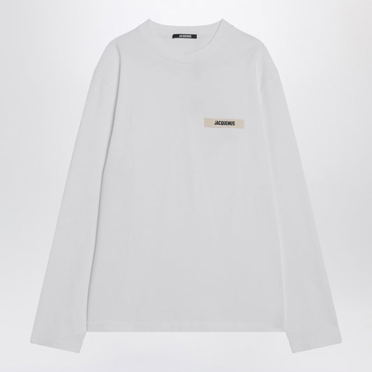 JACQUEMUS White long-sleeved cotton T-shirt