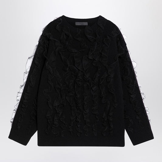 Valentino Black jumper with ruffles