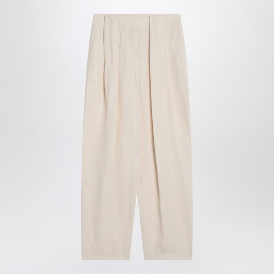 Stella McCartney Wide butter-coloured pants in linen blend