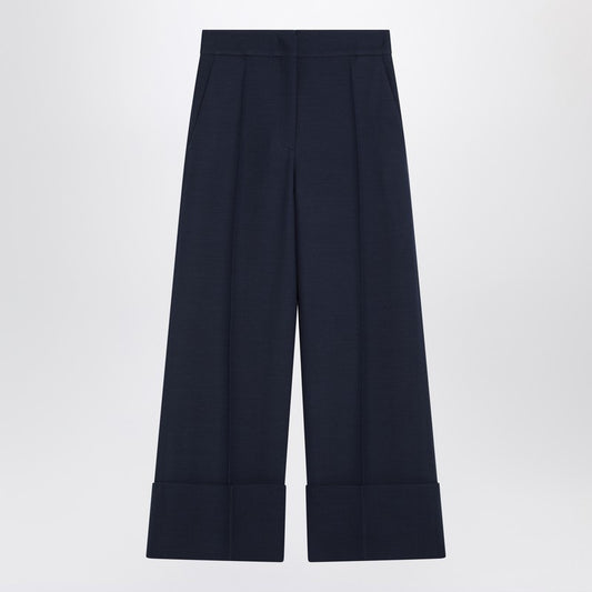Valentino Indigo pants in wool and silk