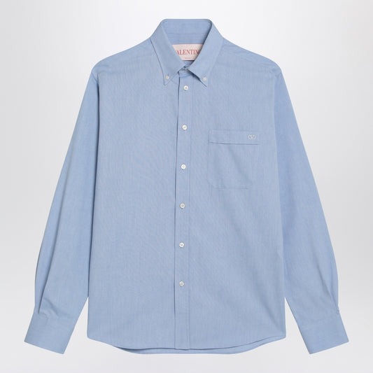 Valentino Light blue button-down shirt in cotton
