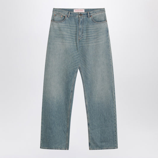 Valentino Light blue jeans with washed effect