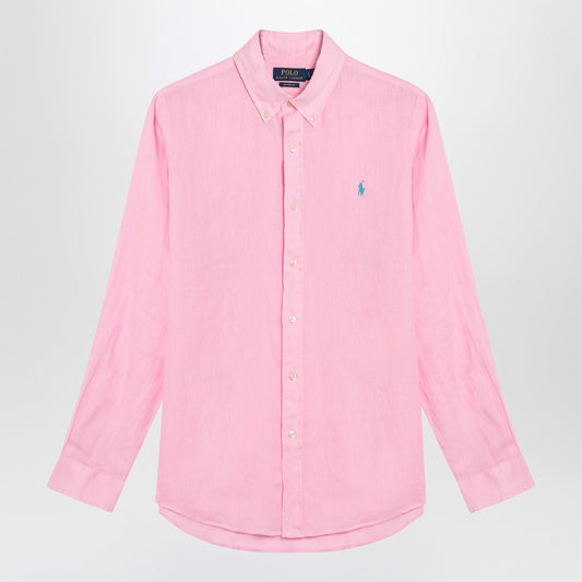 Polo Ralph Lauren Pink shirt in linen Custom-Fit