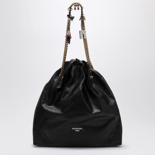 Balenciaga Crush Media black leather tote bag