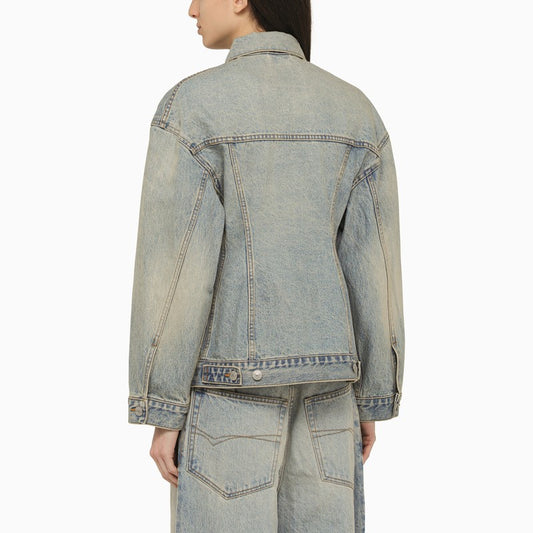 Balenciaga Light blue washed-effect denim jacket