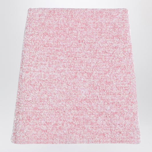 Balenciaga Pink cotton blend tweed mini skirt