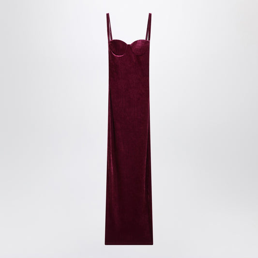 Balenciaga Long plum-colored velvet dress