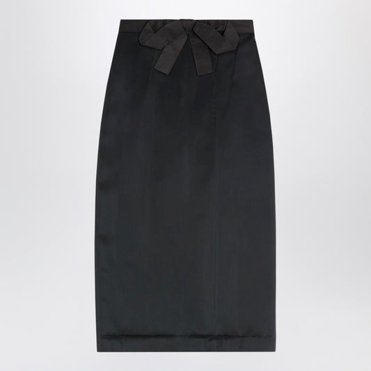 Valentino Midi skirt in black satin