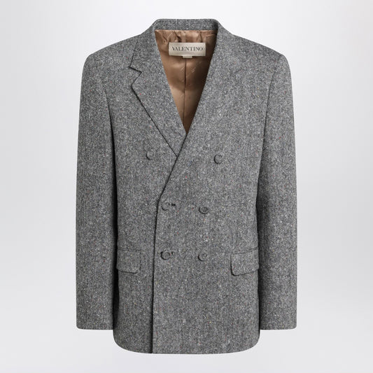 Valentino Double-breasted jacket in natté wool bouclé