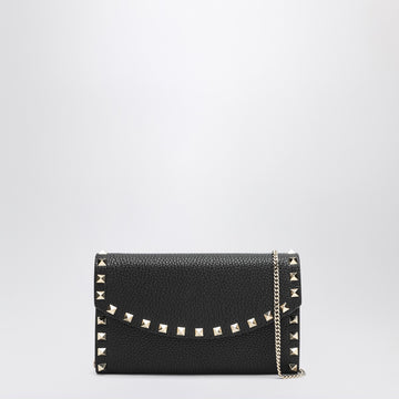 Valentino Garavani Black Rockstud crossbody wallet
