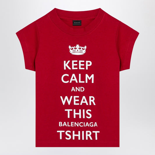 Balenciaga Red cropped t-shirt Keep Calm