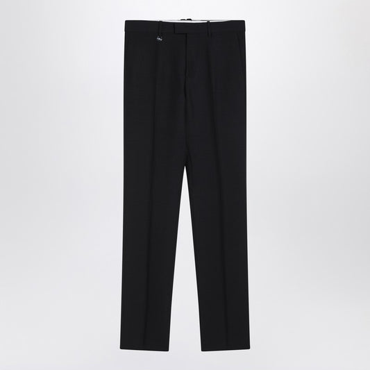 Burberry Classic navy blue wool blend trousers