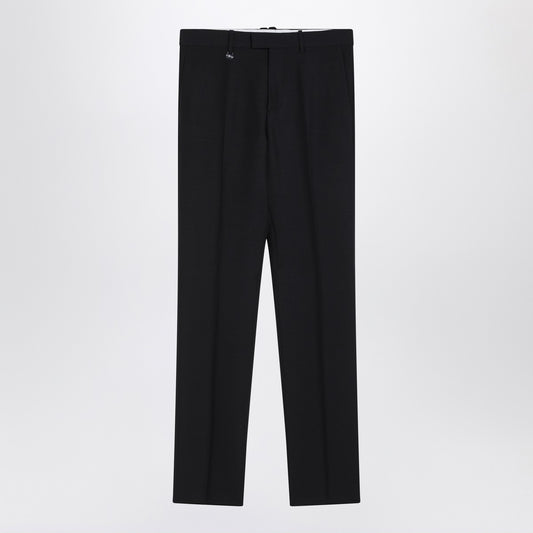 Burberry Classic navy blue wool blend trousers
