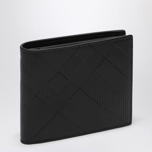 Burberry Black leather bi-fold wallet Check