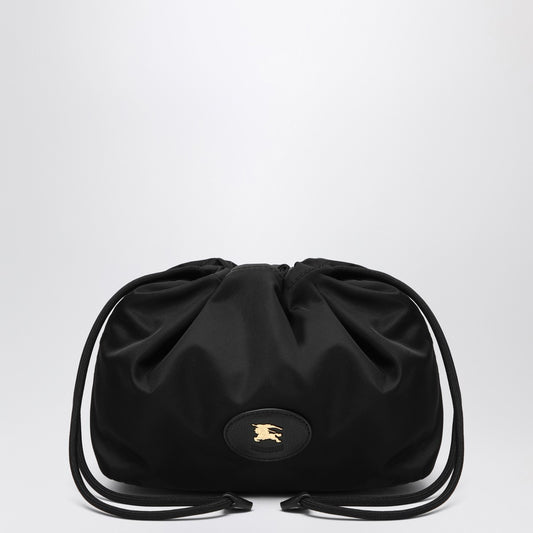 Burberry Reversible pouch in black nylon with Check pattern