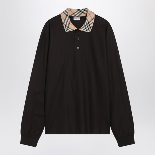 Burberry Brown polo shirt with Check collar