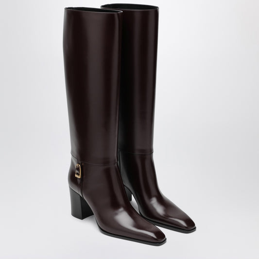 Saint Laurent Bordeaux Julia heeled boots