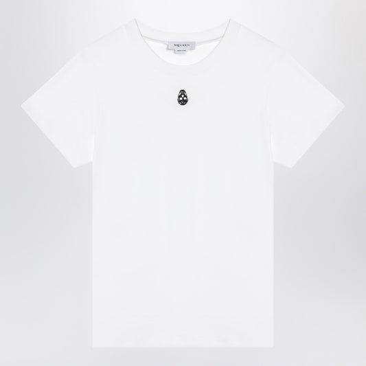 Alexander McQueen White T-shirt with Skull embroidery