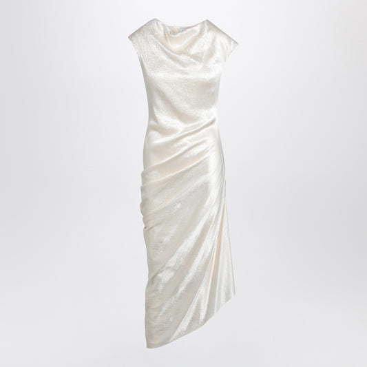 Alexander McQueen Ivory asymmetrical draped dress