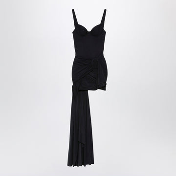 Balenciaga Black draped mini dress in jersey
