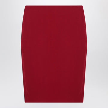 Saint Laurent Red satin pencil skirt