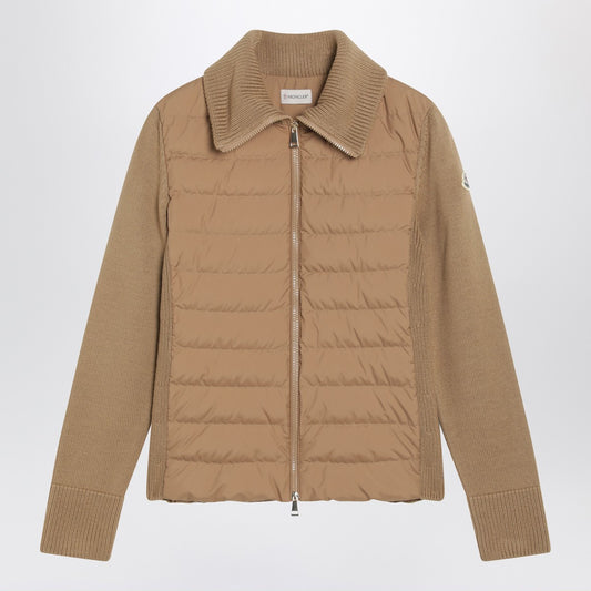 Moncler Beige padded wool cardigan