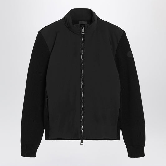 Moncler Black jacket with wool sleeves