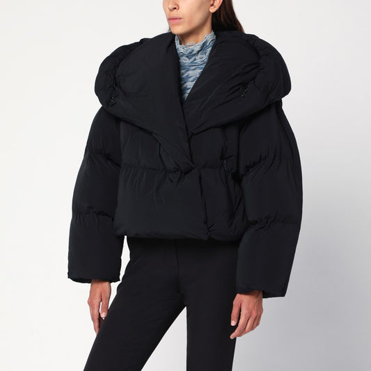 Diesel Black W-Iley-T1 wrap padded jacket