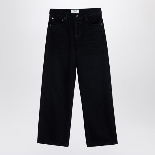 AGOLDE Wide black jeans in organic denim