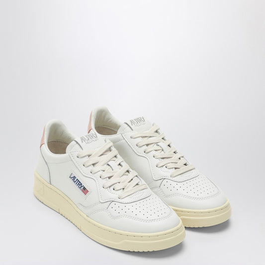 AUTRY White/pink leather Medalist sneakers