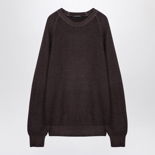 Tagliatore Brown virgin wool pullover