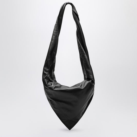 LEMAIRE Scarf bag in black/brown leather