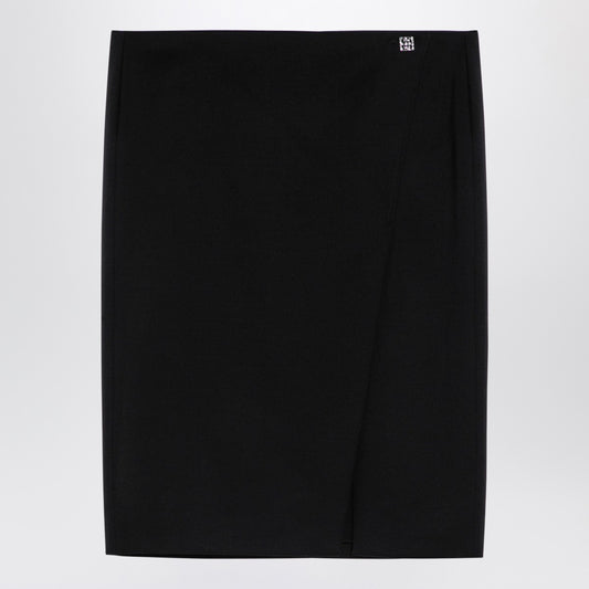 Givenchy Black wool skirt with metal button 4G