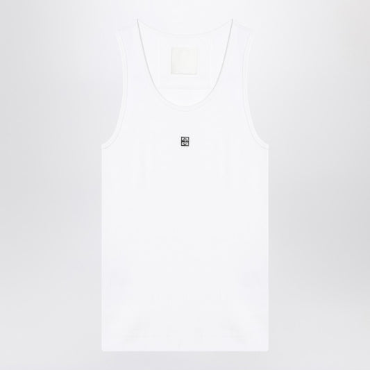 Givenchy White cotton tank top with logo