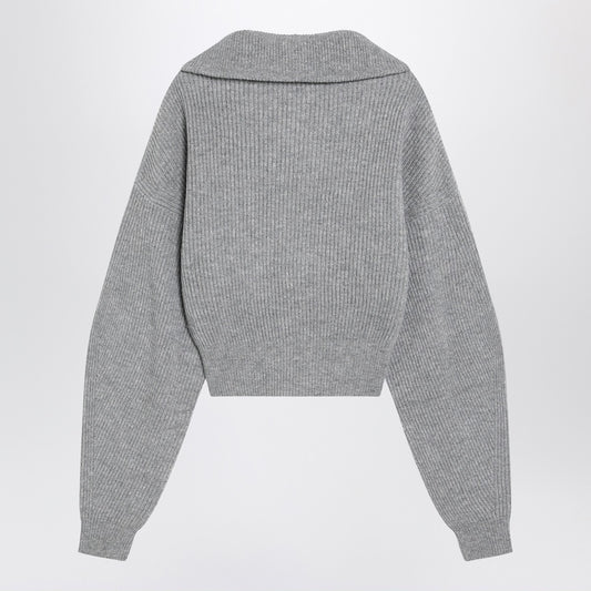 Sportmax Grey zip-up cardigan in wool and cashmere
