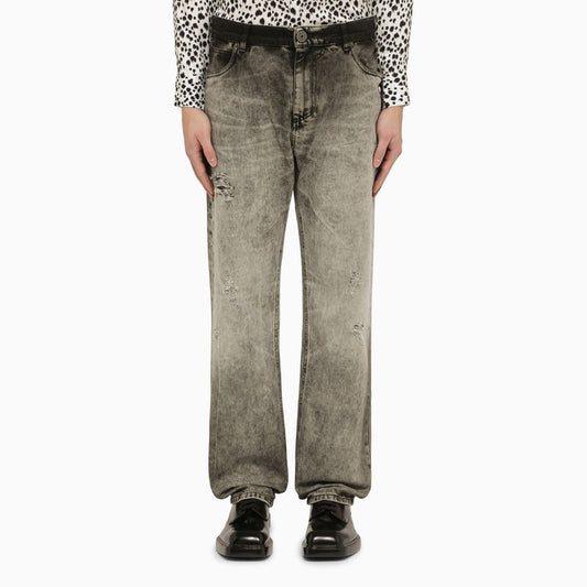 Balmain Light grey delavé denim jeans