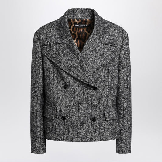 Dolce & Gabbana Dolce&Gabbana Dark grey short oversized striped jacket