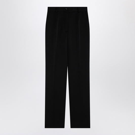 Dolce & Gabbana Dolce&Gabbana Black wool gabardine tuxedo trousers