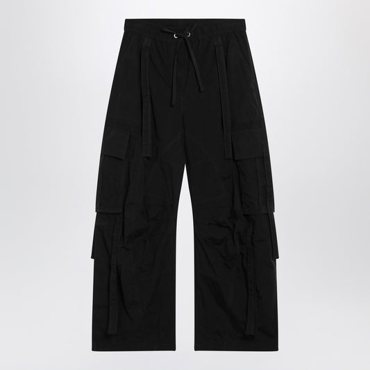 Dolce & Gabbana Dolce&Gabbana Black waxed faille cargo trousers