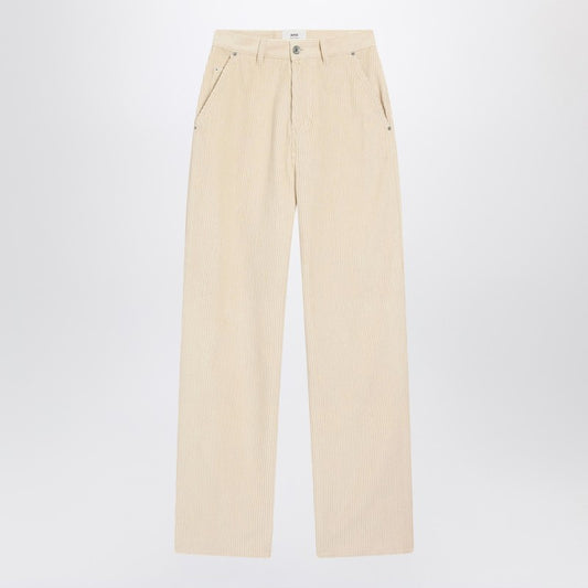 Ami Paris Ivory corduroy trousers