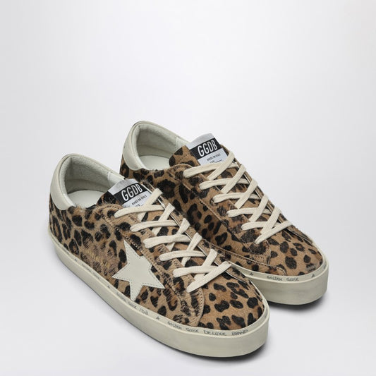 Golden Goose Hi Star Sneakers leopard print in pony hair