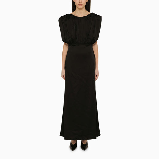 Jil Sander Long dress with black ruffles