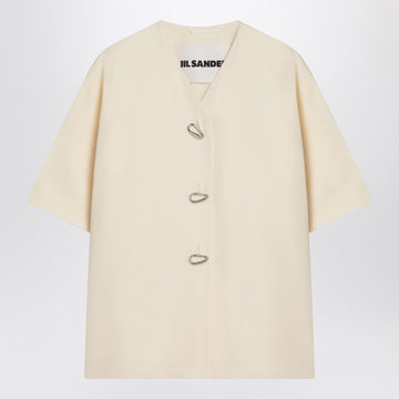 Jil Sander Ivory silk blend shirt jacket
